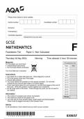 aqa gcse Mathematics 8300/1F Written (non-calculator) questions  May 2024