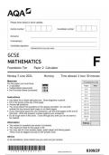 aqa gcse Mathematics 8300/2F Written (calculator) questions  June 2024