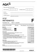 AQA GCSE MATHEMATICS PAPER 3F QUESTION PAPER FOUNDATION TIER 2024  ( 8300/3F :Calculator)