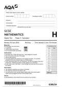 aqa gcse Mathematics 8300/3H Written (calculator) questions  June 2024