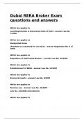 Dubai RERA Broker Exam questions and answers.