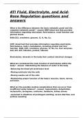 ATI Fluid, Electrolyte, and Acid-Base Regulation questions and answers.