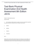 Test Bank Physical Examination And Health Assessment 8th Edition Jarvis