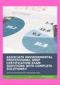 ASSOCIATE ENVIRONMENTAL PROFESSIONAL NREP CERTIFICATION EXAM QUESTIONS WITH COMPLETE SOLUTIONS!!