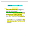 NR511 Final Exam Study Guide (Latest-2021, Version-2) / NR 511 Final Exam Study Guide / NR511 Week 8 Final Exam Study Guide: Differential Diagnosis and Primary Care Practicum: Chamberlain College of Nursing