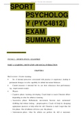 SPORT PSYCHOLOGY (PYC4812) EXAM SUMMARY