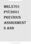 MRL3701 PYC2601 previous assignment s and exams up to 2021