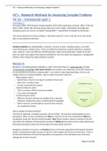 Summary for Exam 1 of Research Methods for Analyzing Complex Problems 