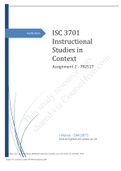 ISC 3701 Instructional Studies in Context Assignment 2