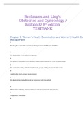 Beckmann and Ling's Obstetrics and Gynecology / Edition 8/ 8th edition TESTBANK | Beckmann and Ling's Obstetrics and Gynecology 8th Edition (complete questions and answers)