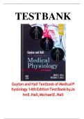 Guyton and Hall Textbook of Medical Physiology 14th Edition Test Bank by John E. Hall, Michael E. Hall