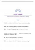 CRISC EXAM WITH GUARANTEED ACCURATE ANSWERS |VERIFIED