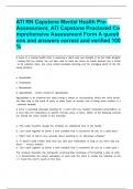 ATI RN Capstone Mental Health Pre-Assessment, ATI Capstone Proctored Comprehensive Assessment Form A questions and answers correct and verified 100%