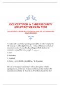 ISC2 CERTIFIED IN CYBERSECURITY (CC) PRACTICE EXAM TEST WITH GUARANTEED ACCURATE ANSWERS