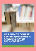 HBS END OF COURSE REVIEW QUESTIONS & ANSWERS RATED 100% CORRECT!!