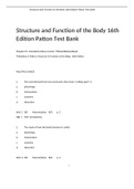 Structure and Function of the Body 16th Edition Patton Test Bank