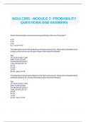 WGU C955 - MODULE 7: PROBABILITY QUESTIONS AND ANSWERS