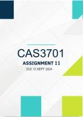 CAS3701 Assignment 11 2024 | Due 13 Sept 2024