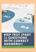 MSP TEST (PART 1) QUESTIONS WITH CORRECT ANSWERS!!