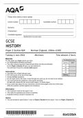  AQA GCSE HISTORY QUESTION PAPER 2 SECTION B/A 2024(8145/2B/A;Norman England,c1066–c1100).