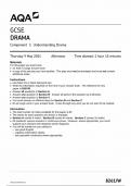 AQA GCSE DRAMA COMPONENT 1 2024 (8261/W:Understanding Drama)