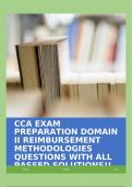 CCA EXAM PREPARATION DOMAIN II REIMBURSEMENT METHODOLOGIES QUESTIONS WITH ALL PASSED SOLUTIONS!!