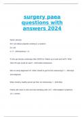 surgery paea questions with answers 2024