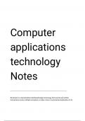 Computer Application Technology (CAT) Grade 12 Summary Notes