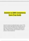 Solution to QME Competency Exam Prep Guide