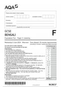 AQA GCSE Bengali 8638 LF question paper Bengali June 2024