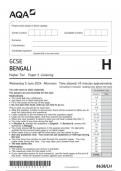 AQA GCSE Bengali 8638 LH question paper Bengali June 2024