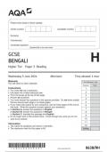 AQA GCSE Bengali 8638 RH question paper Bengali June 2024