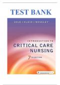 Test Bank For Introduction to Critical Care Nursing 8th Edition by Mary Lou Sole; Deborah Goldenberg Klein; Marthe J. Moseley | 2021/2022 | 9780323641937| Chapter 1-21 | Complete Questions and Answers A+