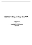 Voorbereidingsverplichting college 5 ADVA - Hogan, Peecher, COS 240, 250 en 315, casus DSB