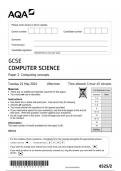 AQA GCSE Computer Science 8525 2 Computing concept question paper ComputerSciencemay 2024.