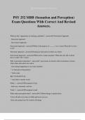 PSY 252 MBB (Sensation and Perception) Exam Questions With Correct And Revised Answers