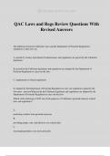 QAC Laws and Regs Review Questions With Revised Answers