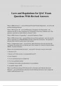 Laws and Regulations for QAC Exam Questions With Revised Answers