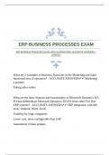 ERP BUSINESS PROCESSES EXAM WITH GUARANTEED ACCURATE ANSWERS |VERIFIED