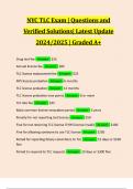 NYC TLC Exam | Questions and Verified Solutions| Latest Update 2024/2025 | Graded A+