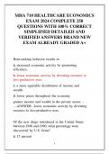 MHA 710 HEALTHCARE ECONOMICS EXAM 2024 COMPLETE 250  QUESTIONS WITH 100% CORRECT  SIMPLIFIED DETAILED AND  VERIFIED ANSWERS BRAND NEW  EXAM ALREADY GRADED A+