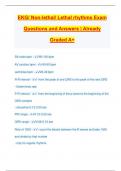 EKG/ Non-lethal/ Lethal rhythms Exam Questions and Answers | Already Graded A+ SA node bpm - 60-100 bpm AV junction bpm - 40-60 bpm ventricles bpm - 20-40 bpm R-R interval - - from the peak of one QRS to the peak of the next QRS - Determines rate P-R inte