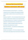 American Red Cross ALS Exam Questions and Answers 100% Solved