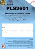 PLS2601 Assignment 2 (COMPLETE ANSWERS) Semester 2 2024 - DUE September 2024