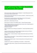 LEAP Learning Day 1 Test Questions and Answers All Correct 