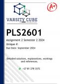 PLS2601 Assignment 2 (DETAILED ANSWERS) Semester 2 2024 - DISTINCTION GUARANTEED