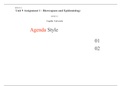 MPH5512U9A1  MPH5512  Unit 9 Assignment 1 - Bioweapons and Epidemiology  MPH5512  Capella  University  Agenda Style  Epidemiological Methods to Investigate a Potential Bioter- rorism Threat  Determine the Scientific Merit of Epidemiological Findings  Used