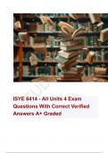 ISYE 6414 - All Units 4 Exam Questions With Correct Verified Answers A+ Graded