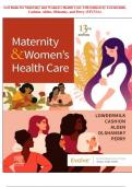 Test Bank for Maternity and Women's Health Care 13th Edition by Lowdermilk, Cashion, Alden, Olshanky, and Perry (STUVIA)