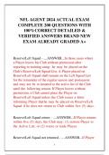 NFL AGENT 2024 ACTUAL EXAM COMPLETE 200 QUESTIONS WITH 100%CORRECT DETAILED & VERIFIED ANSWERS BRAND NEW  EXAM ALREADY GRADED A+